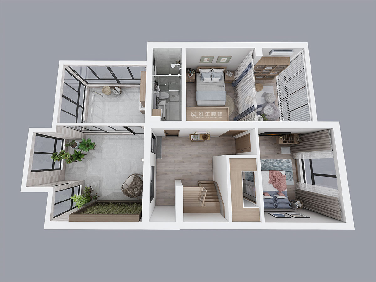 吳波｜錢塘望景20-2-505-140㎡-現(xiàn)代風格｜4室2廳2衛(wèi)｜舊房裝修｜定制家￥171024｜全包17