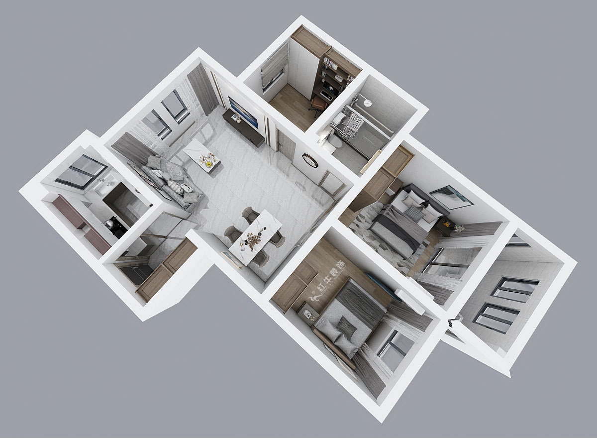 陸利民｜樂居雅14-2-804-90㎡-原木簡約風(fēng)格｜3室2廳1衛(wèi)｜新房裝修｜定制家￥111670｜全包11