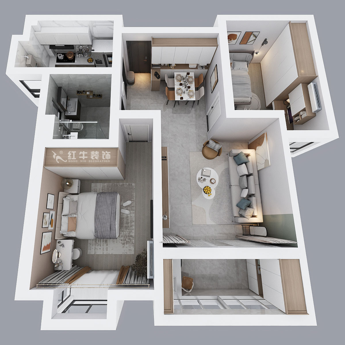 劉萍萍｜錦華新城13-1-2002-82㎡-簡(jiǎn)約風(fēng)格｜2室2廳1衛(wèi)｜老房裝修｜定制家｜全包11