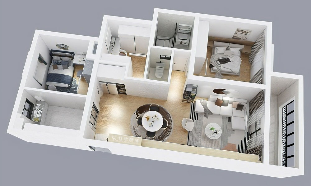 朱彥｜威尼斯水城十八街區(qū)6-1505-115㎡-簡約風(fēng)格｜3室2廳2衛(wèi)｜新房裝修｜定制家￥150000｜全包15萬｜00_04鳥瞰圖