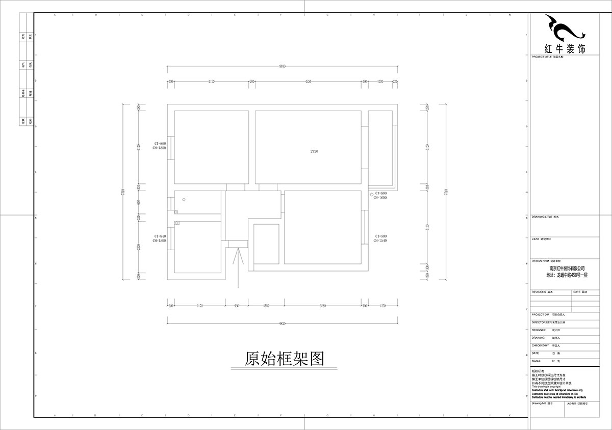 孟憲濤｜峨嵋?guī)X12號5-403-64㎡-現(xiàn)代簡約風(fēng)格｜3室1廳1衛(wèi)｜新房裝修｜定制家￥88600｜全包10萬｜00_01原始框架圖