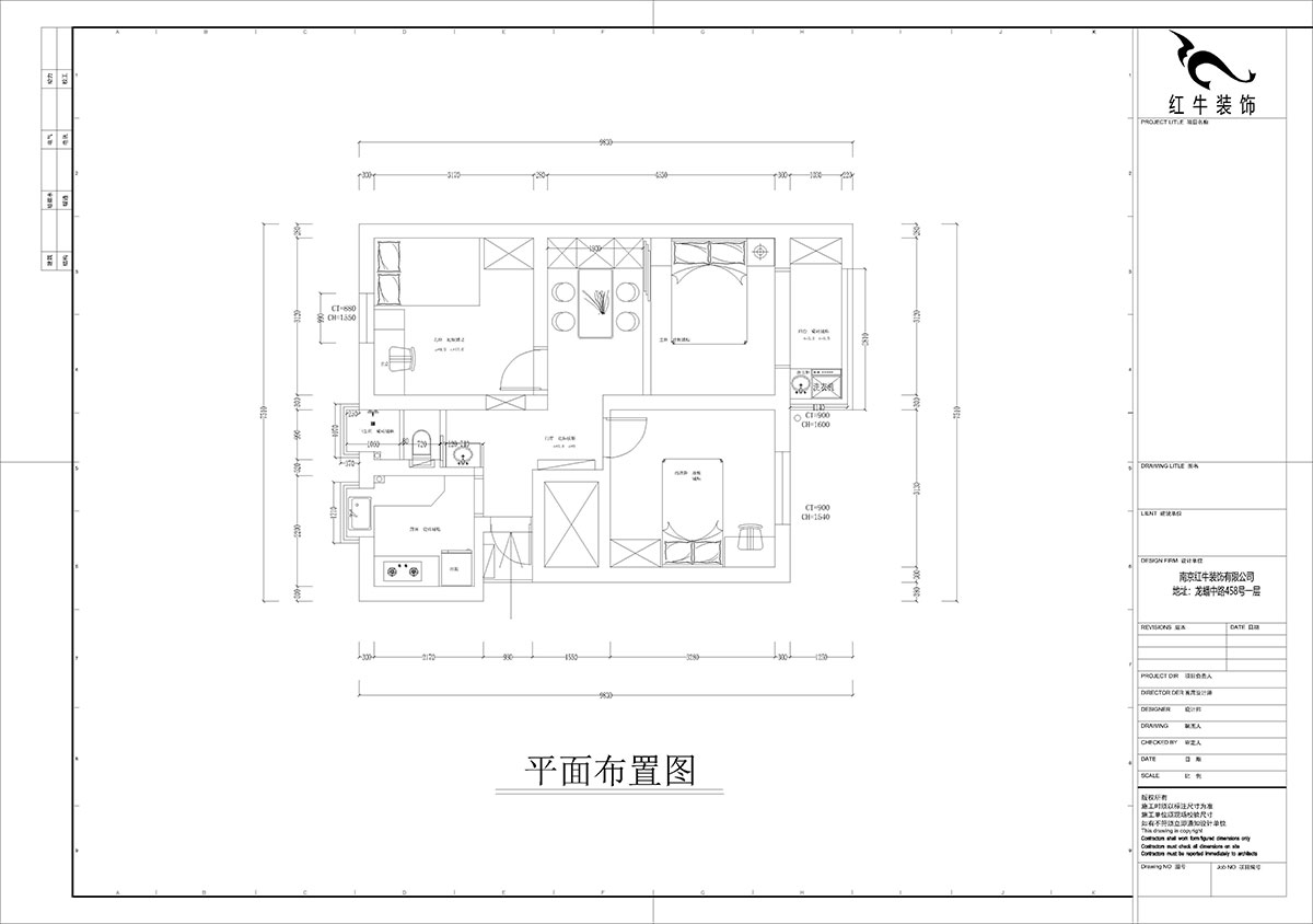 孟憲濤｜峨嵋?guī)X12號5-403-64㎡-現(xiàn)代簡約風(fēng)格｜3室1廳1衛(wèi)｜新房裝修｜定制家￥88600｜全包10萬｜00_02平面布置圖