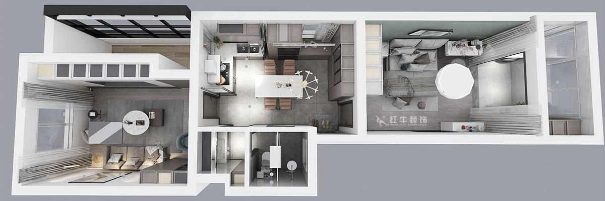 顧娟｜衛(wèi)崗26號(hào)3-110-65㎡-現(xiàn)代風(fēng)格｜3室2廳1衛(wèi)｜舊房裝修｜定制家￥86600｜全包12