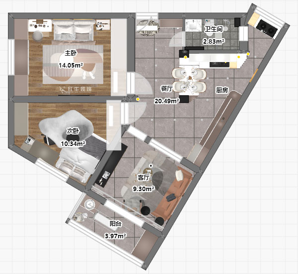 劉萍萍｜釣魚巷小區(qū)8幢25號301室-78㎡-現(xiàn)代簡約風(fēng)格｜2室2廳1衛(wèi)｜老房裝修｜定制家｜全包12