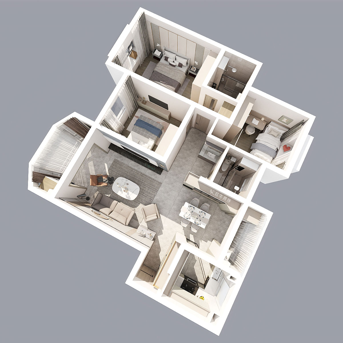 陸利民｜海德衛(wèi)城1-2-403-132㎡-現(xiàn)代風(fēng)格｜3室2廳1衛(wèi)｜舊房改造裝修｜定制家｜全包16