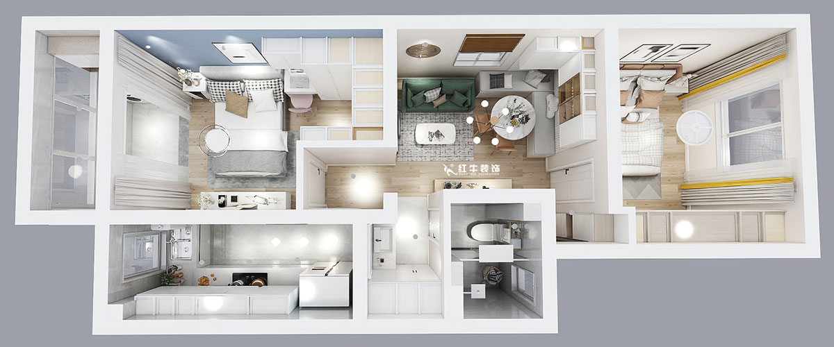 顧娟｜大光路36號(hào)3-301-60㎡-現(xiàn)代風(fēng)格｜2室2廳1衛(wèi)｜舊房裝修｜定制家｜全包11