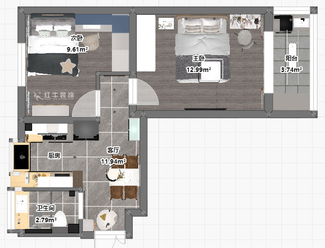 賈庭｜百花小區(qū)145號-1-201-52㎡-現(xiàn)代風格｜2室1廳1廚1衛(wèi)｜老房裝修｜定制家｜全包7
