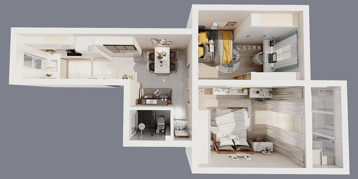 顧娟｜清涼山莊50號(hào)6-501-60㎡-現(xiàn)代風(fēng)格｜2室2廳1衛(wèi)｜舊房裝修｜定制家｜全包11