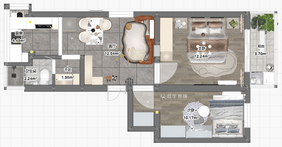 賈庭｜水西門(mén)大街133號(hào)1-201-52㎡-現(xiàn)代風(fēng)格｜2室1廳1廚1衛(wèi)｜老房裝修｜定制家｜全包8