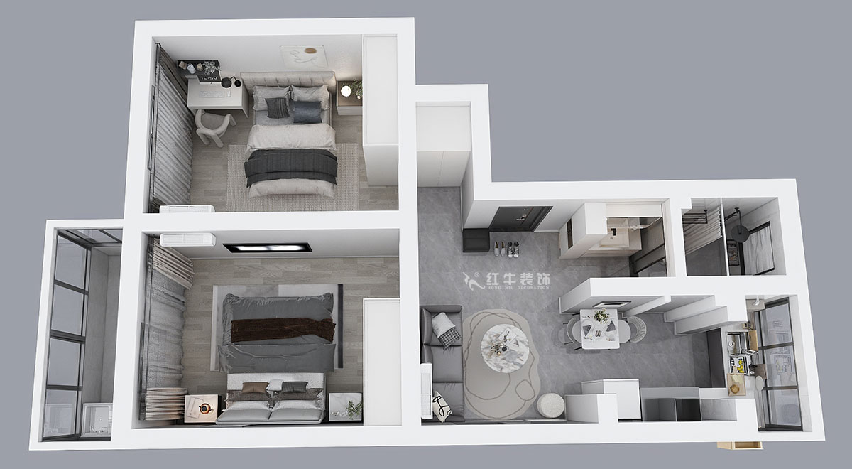 蔣?。H子巷后街20號(hào)1-501-60㎡-現(xiàn)代簡約風(fēng)格｜2室1廳1衛(wèi)｜老房裝修｜定制家｜全包9