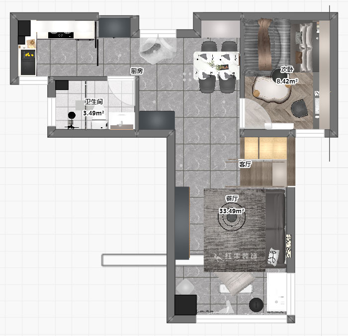 蔣?。腙?yáng)時(shí)光里7-2-506-75㎡-現(xiàn)代簡(jiǎn)約風(fēng)格｜2室2廳1衛(wèi)｜新房裝修｜定制家｜全包11萬(wàn)｜00_05平面彩圖