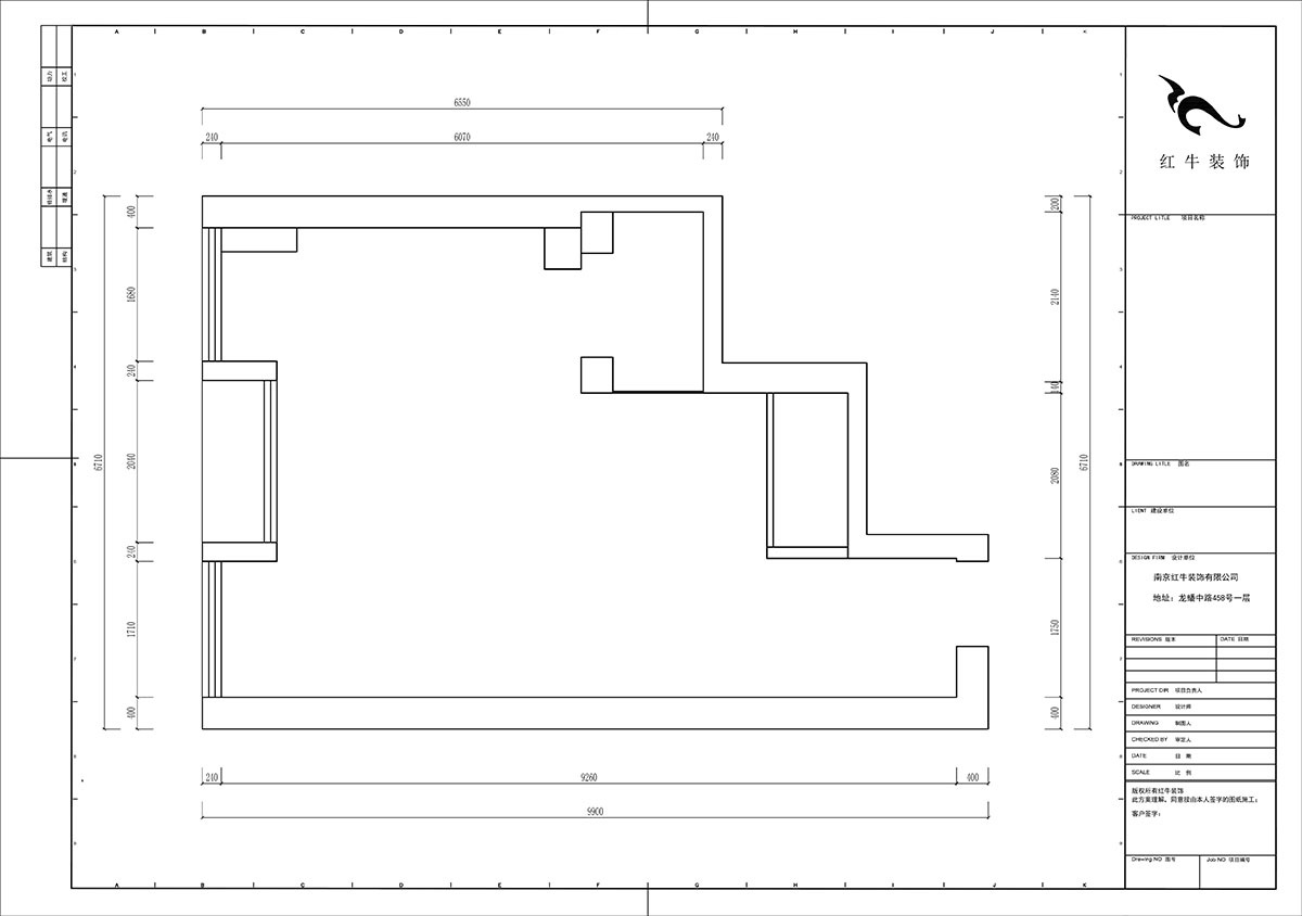 陸利民｜長發(fā)中心C棟302-100㎡-現(xiàn)代風格｜2室1廳2衛(wèi)｜舊房裝修｜定制家｜全包12萬｜00_01原始結(jié)構(gòu)圖