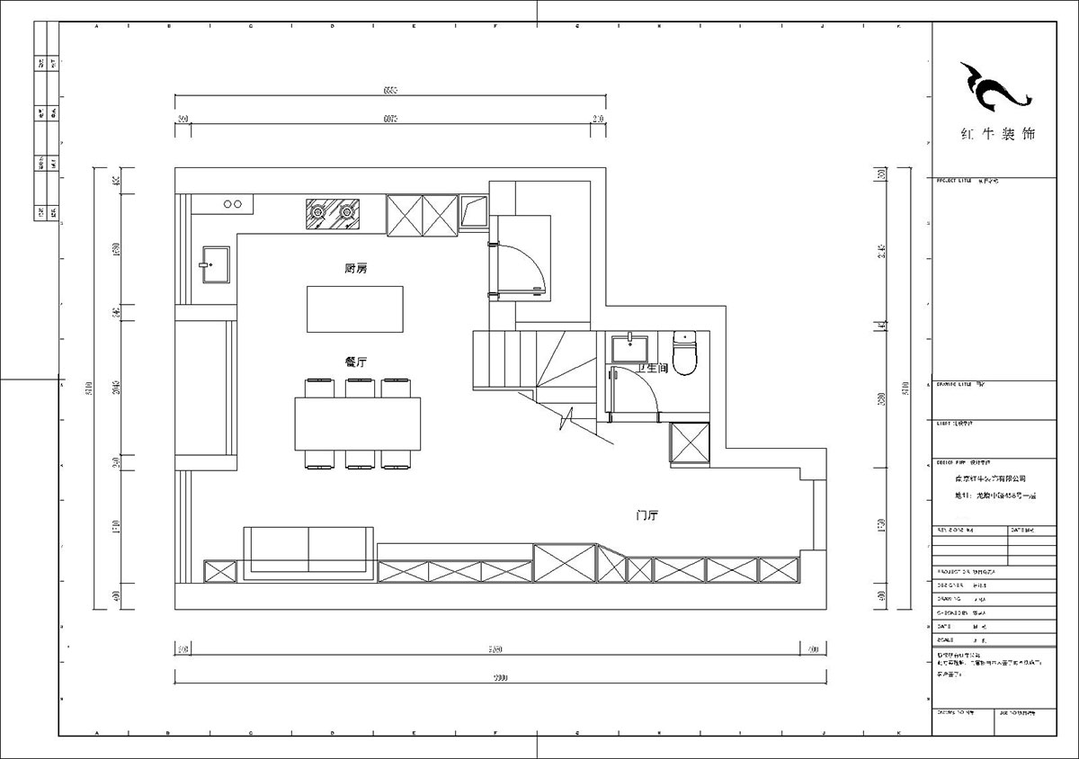 陸利民｜長發(fā)中心C棟302-100㎡-現(xiàn)代風格｜2室1廳2衛(wèi)｜舊房裝修｜定制家｜全包12萬｜00_02一層平面布置圖