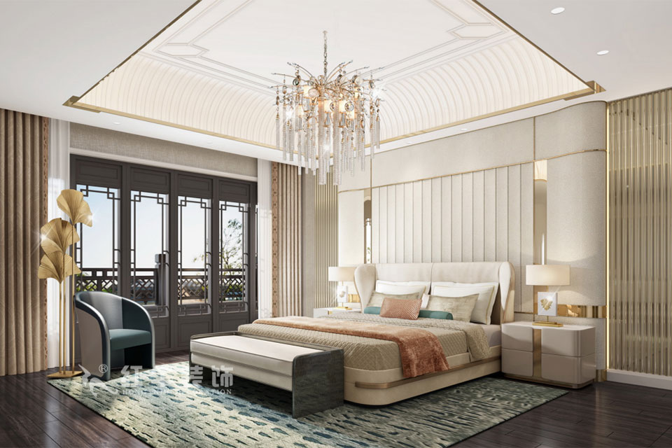 劉小勇｜雅園21-101-390㎡-現(xiàn)代奢華風(fēng)格｜9室2廳6衛(wèi)｜三層別墅裝修｜定制家｜全包｜05主臥