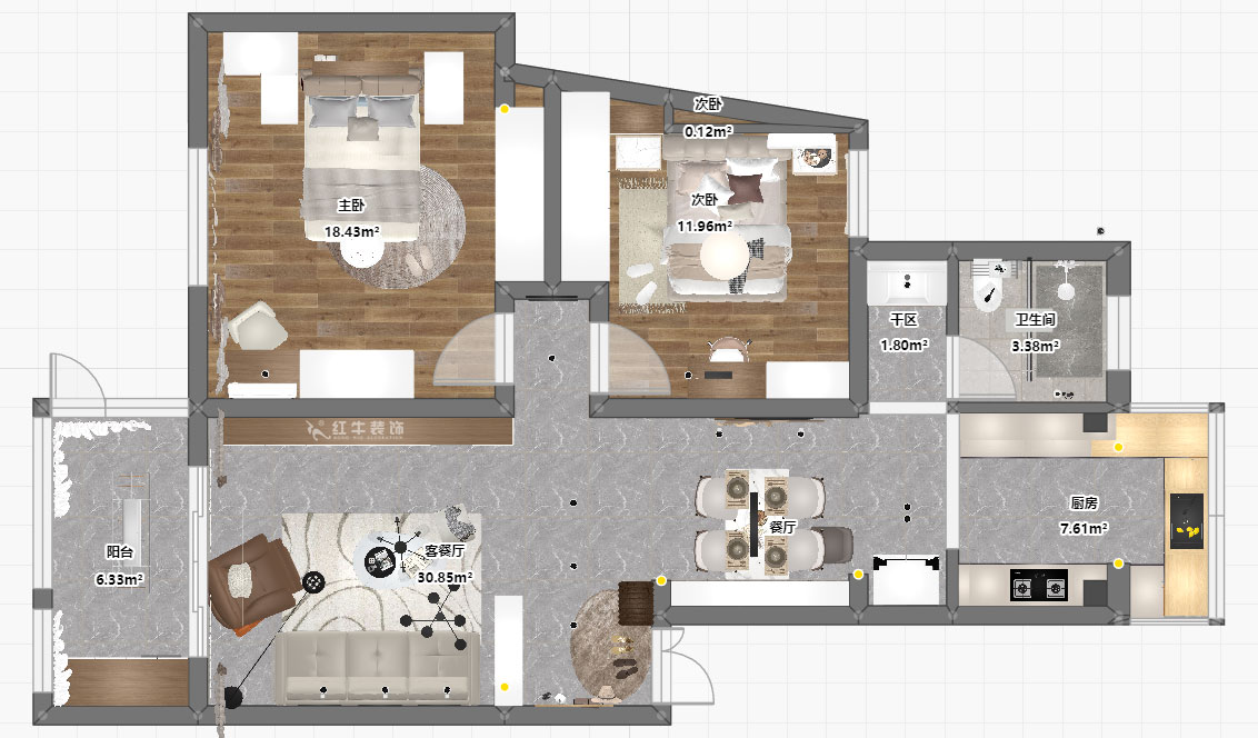 劉小勇｜美河園1-2-102-90㎡-現(xiàn)代簡(jiǎn)約風(fēng)格｜2室2廳1衛(wèi)｜新房裝修｜定制家｜全包13