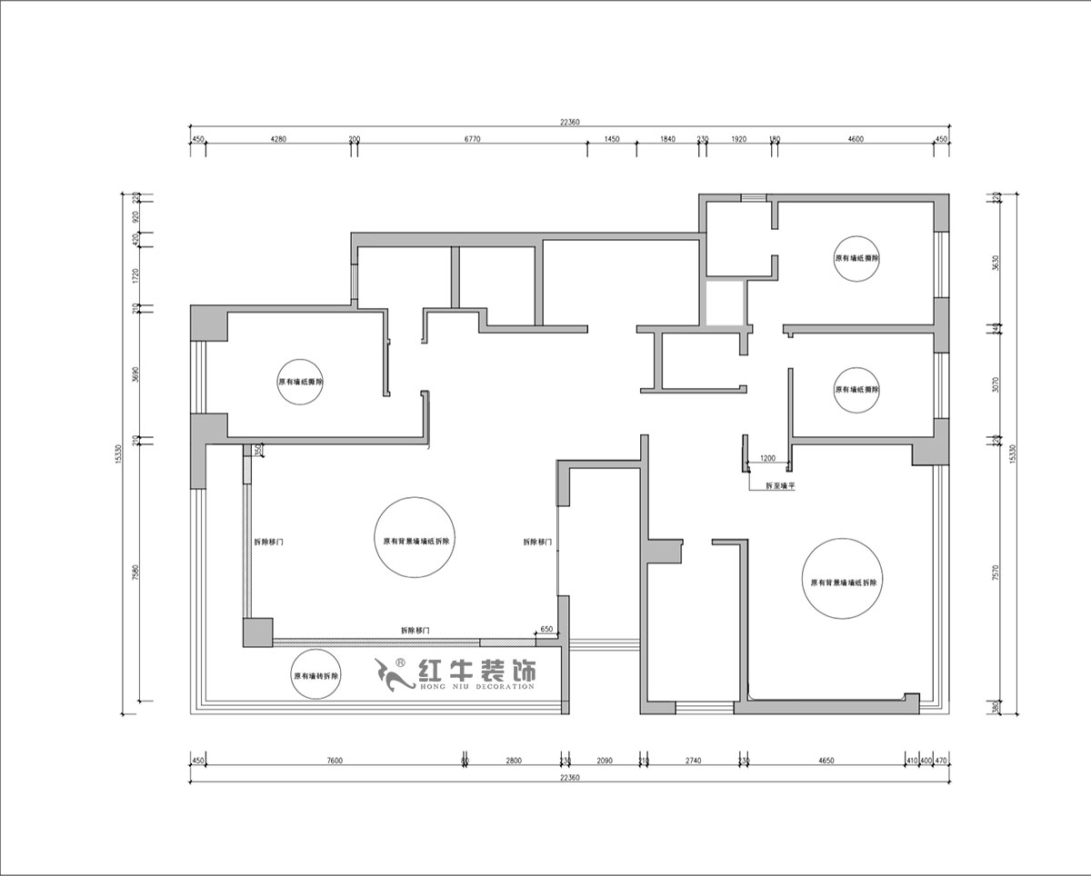 【實景案例】朱明琪|天鵝堡花園-280㎡-現(xiàn)代輕奢風格|3室2廳2衛(wèi)|精裝修改造|改造家|全包30萬|00_01原始結構圖