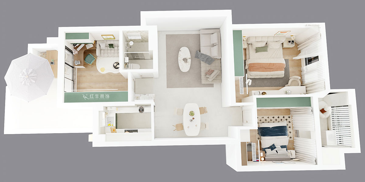 劉萍萍｜楓情水岸12-1-101-104㎡-簡約風(fēng)格｜3室2廳1衛(wèi)｜老房裝修｜定制家｜全包13