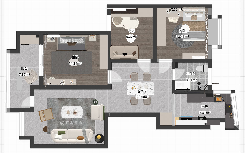 劉萍萍｜龍翔鳴翠苑17-702-112㎡-現(xiàn)代簡(jiǎn)約風(fēng)格｜3室2廳1衛(wèi)｜老房裝修｜定制家｜全包14