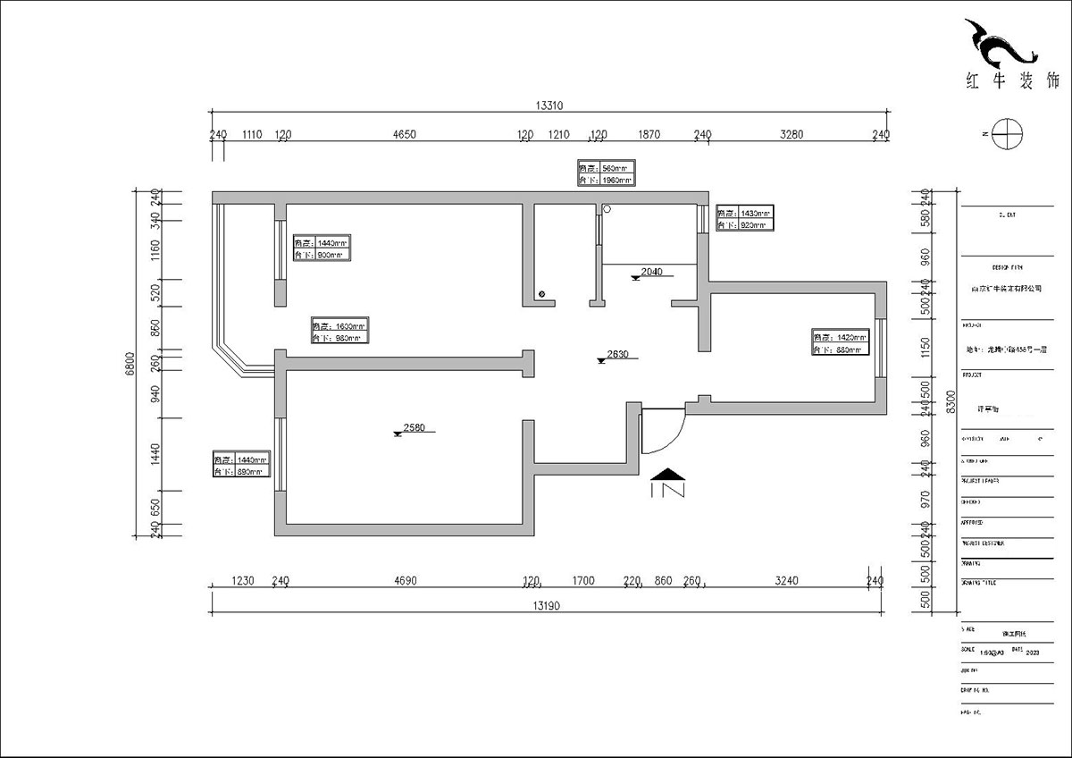 朱明琪｜評(píng)事街137號(hào)3-402-71㎡-原木風(fēng)格｜3室2廳1衛(wèi)｜老房改造｜定制家｜全包11萬｜00_01原始結(jié)構(gòu)圖