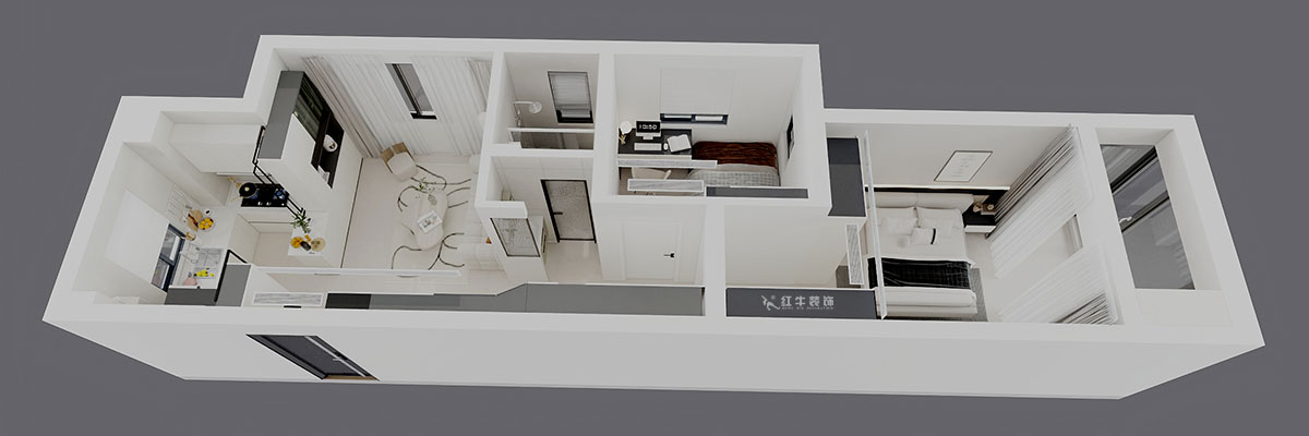 劉曉芳｜觀泓雅苑A7-3001-75㎡-奶油極簡風(fēng)格｜2室1廳1衛(wèi)｜新房裝修｜定制家｜全包11