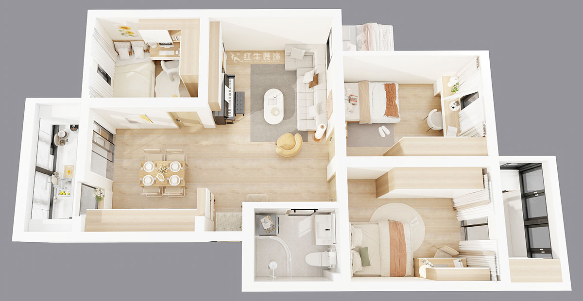 顧娟｜童衛(wèi)路6號南農(nóng)大73-203-95㎡-現(xiàn)代風(fēng)格｜3室2廳1衛(wèi)｜舊房裝修｜定制家｜全包13