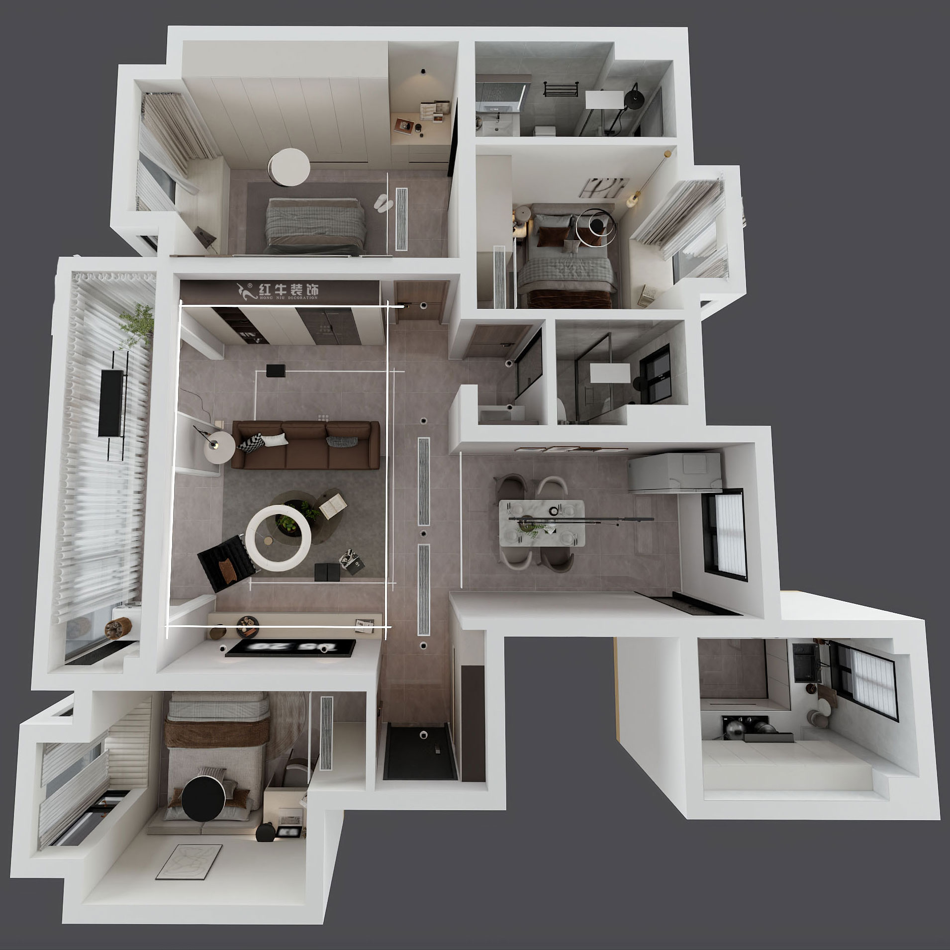 朱彥｜鐘山峰景5-1102-128㎡-現(xiàn)代簡(jiǎn)約風(fēng)格｜3室2廳2衛(wèi)｜精裝修改造｜定制家｜全包14萬(wàn)｜00_04鳥(niǎo)瞰圖