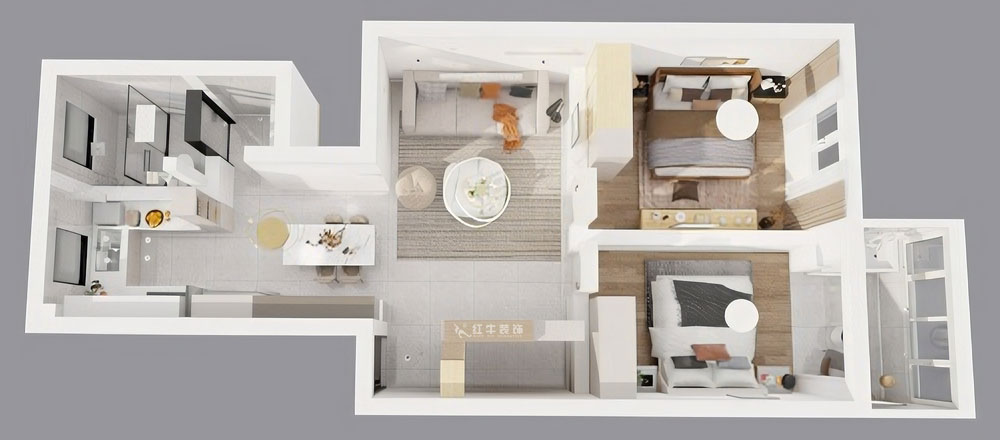 顧娟｜曹后村30號(hào)大院4-3-304-75㎡-現(xiàn)代風(fēng)格｜2室2廳1衛(wèi)｜舊房裝修｜定制家｜全包12