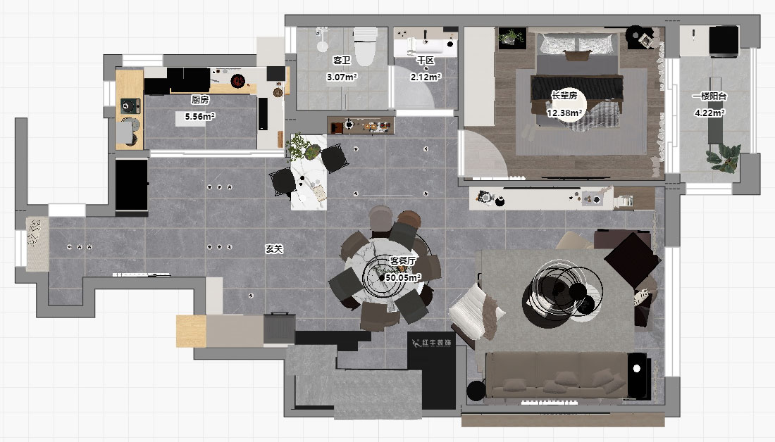 蔣琛｜泰山魯能七號(hào)院6-205-280㎡-現(xiàn)代簡(jiǎn)約風(fēng)格｜復(fù)式｜4室2廳3衛(wèi)｜毛坯裝修｜定制家｜全包40萬(wàn)｜00_05一層平面彩圖