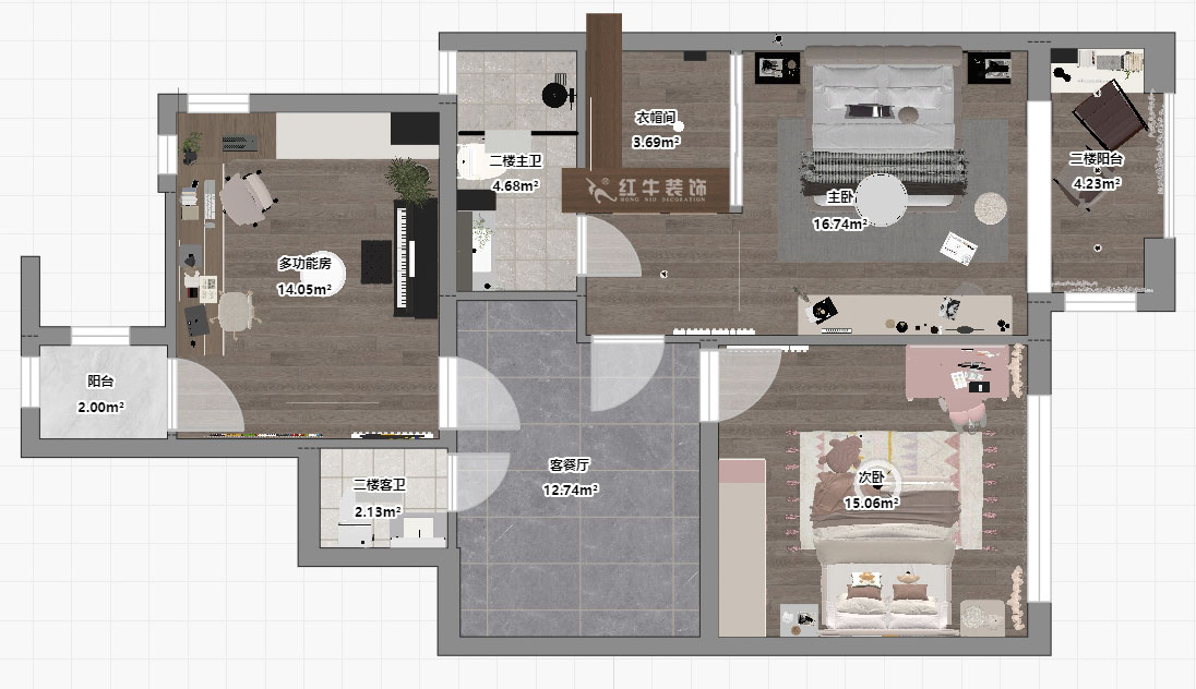 蔣?。┥紧斈芷咛?hào)院6-205-280㎡-現(xiàn)代簡(jiǎn)約風(fēng)格｜復(fù)式｜4室2廳3衛(wèi)｜毛坯裝修｜定制家｜全包40萬(wàn)｜00_06二層平面彩圖