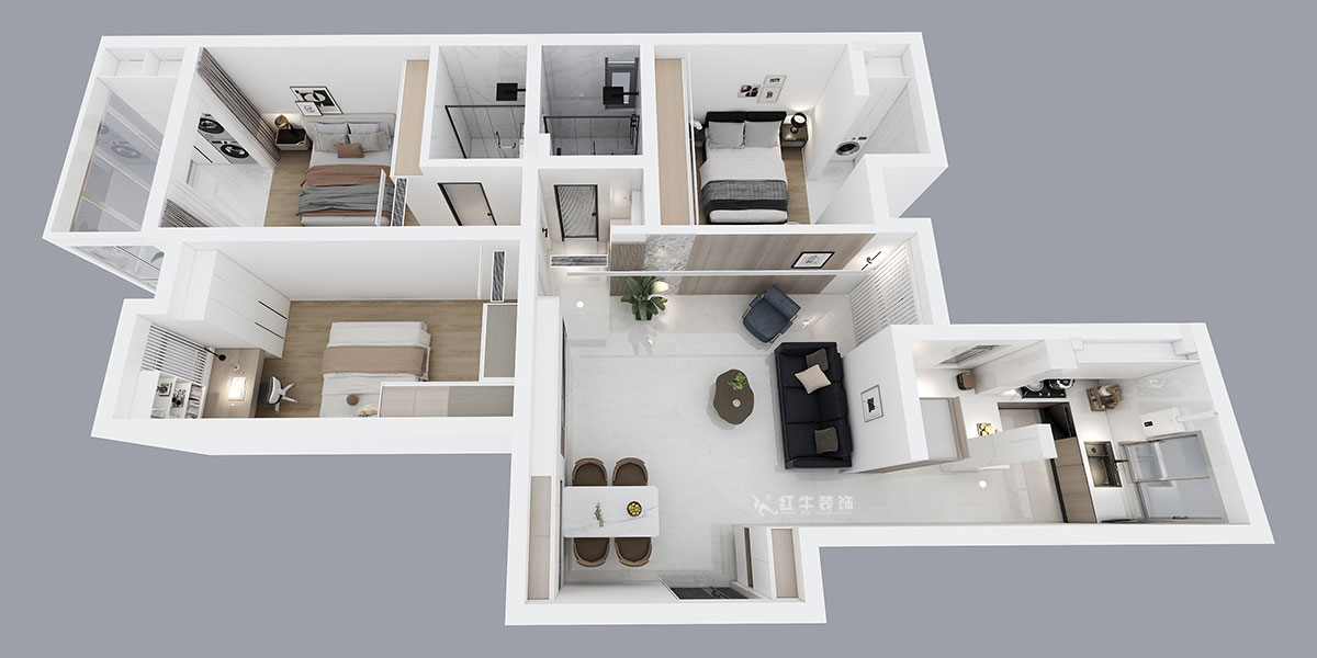 劉萍萍｜正泰大廈2-1506-120㎡-現(xiàn)代簡(jiǎn)約風(fēng)格｜3室2廳1衛(wèi)｜老房裝修｜定制家｜全包18