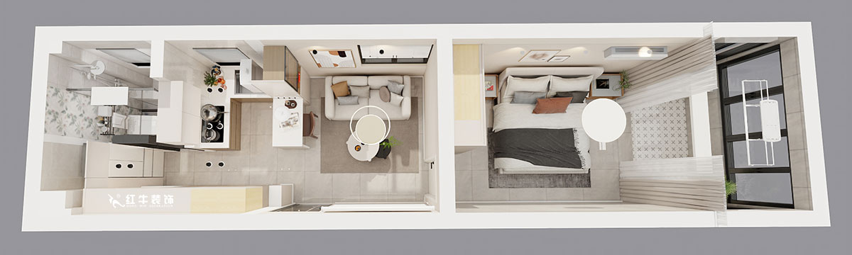 顧娟｜丹鳳新寓2-906-60㎡-現(xiàn)代簡(jiǎn)約風(fēng)格｜1室1廳1衛(wèi)｜舊房裝修｜定制家｜全包10