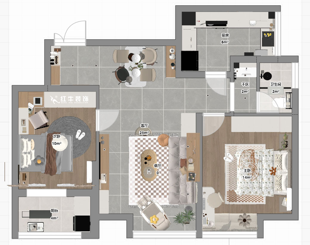 蔣琛｜紫金南苑21-1-202-82㎡-簡(jiǎn)約奶油風(fēng)格｜2室1廳1衛(wèi)｜二手房裝修｜婚房裝修｜定制家｜全包11