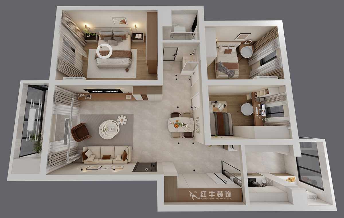 顧娟｜月牙湖花園17-202-107㎡-現(xiàn)代簡約風(fēng)格｜3室2廳1衛(wèi)｜舊房裝修｜定制家｜全包14