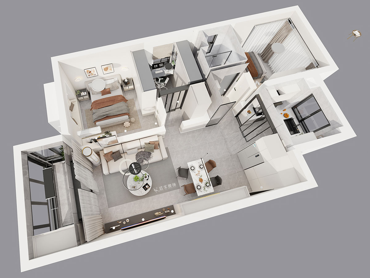 吳波｜中交錦致1-1004（北區(qū)）-83㎡-現(xiàn)代風(fēng)格｜3室2廳1衛(wèi)｜舊房裝修｜定制家｜全包11