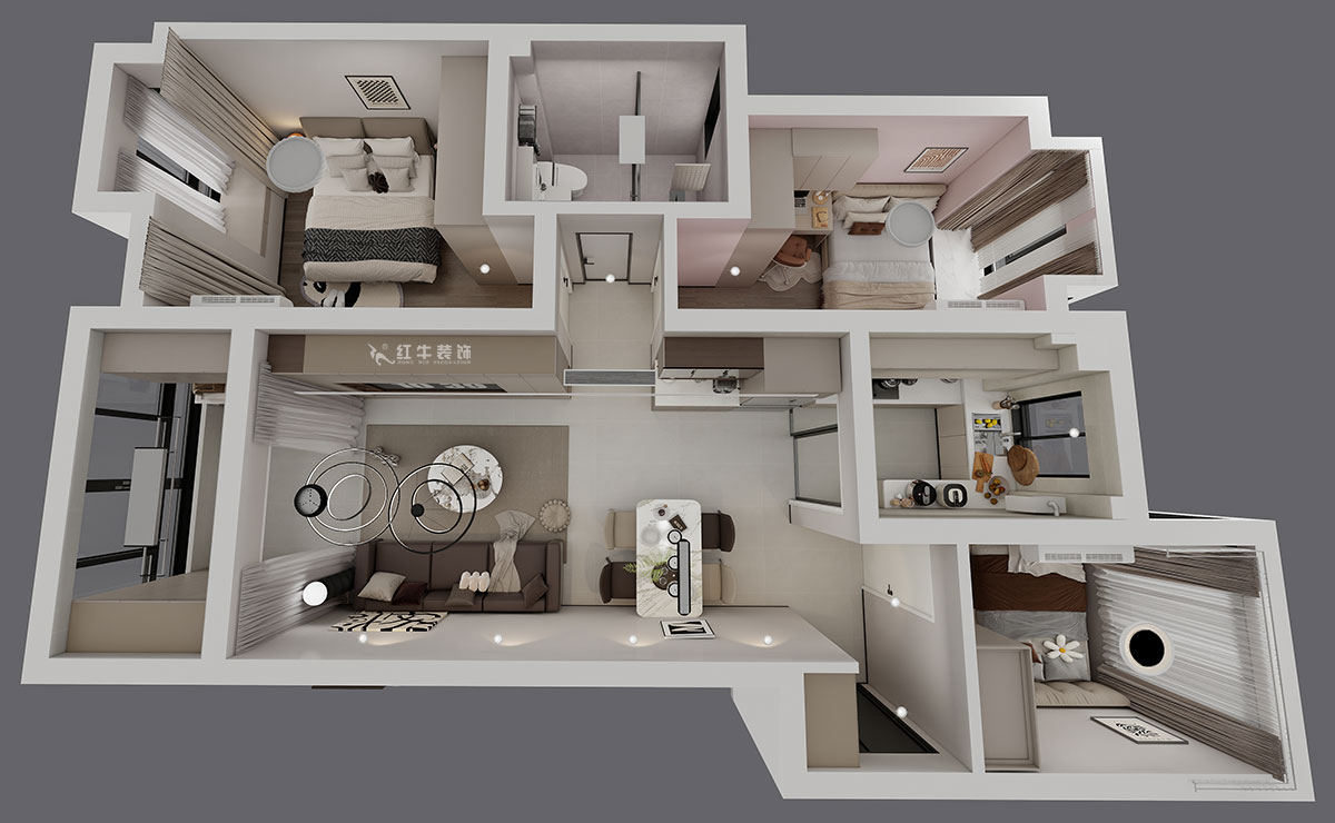 蔣?。＠_蘭香谷10-1-1404-90㎡-現(xiàn)代簡約風格｜3室2廳1衛(wèi)｜老房裝修｜定制家｜全包12萬｜00_04鳥瞰圖