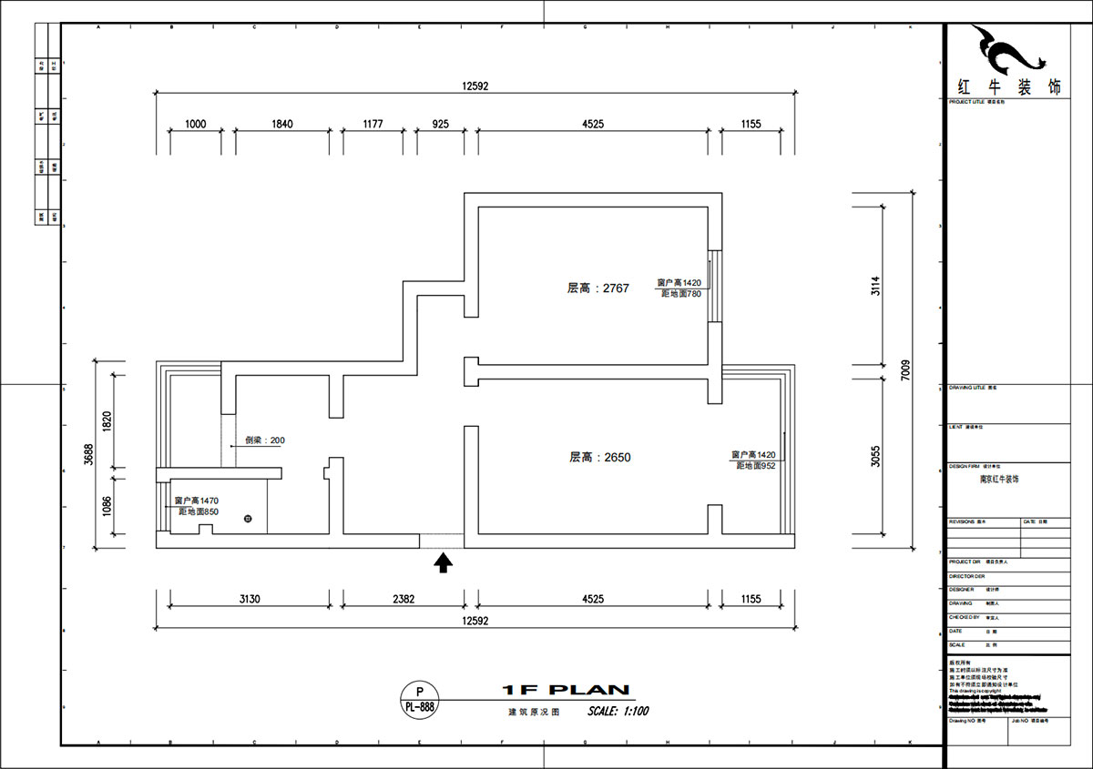 魏明花｜公教一村16-603-68㎡-現(xiàn)代簡約風格｜2室1廳1衛(wèi)｜二手房裝修｜定制家｜全包9萬｜00_01建筑原況圖