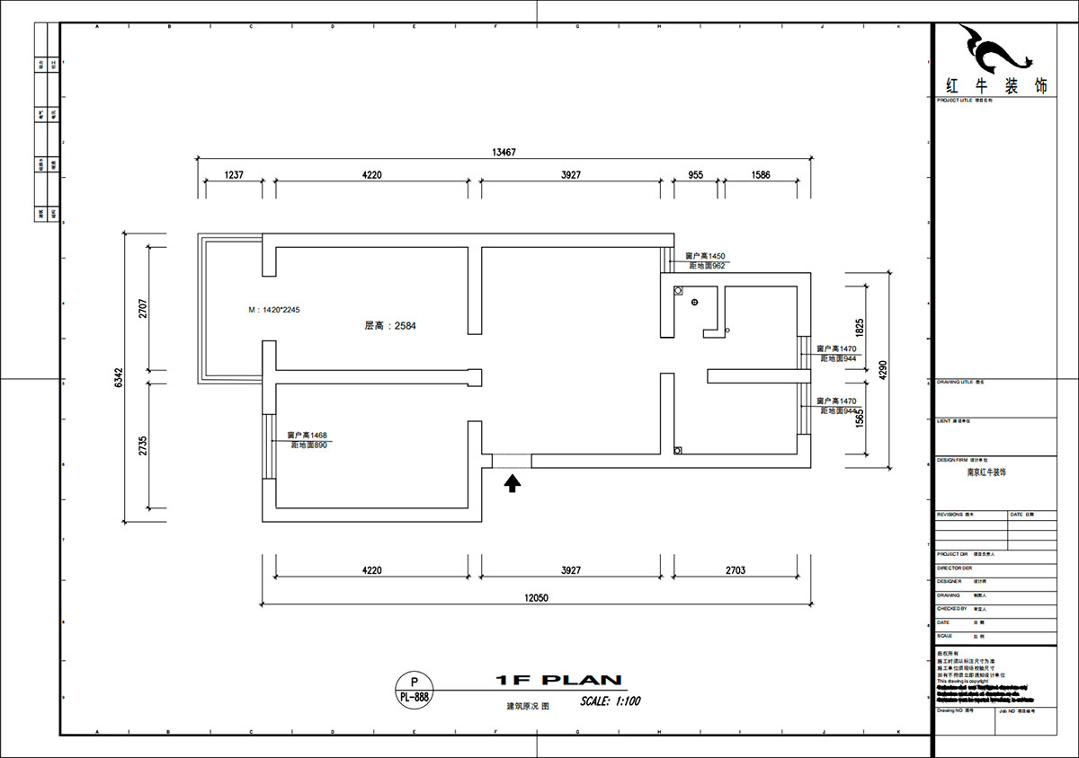 魏明花｜衛(wèi)橋新村17-502-70㎡-現(xiàn)代簡(jiǎn)約風(fēng)格｜1室2廳1衛(wèi)｜二手房裝修｜定制家｜全包9萬(wàn)｜00_01建筑原況圖