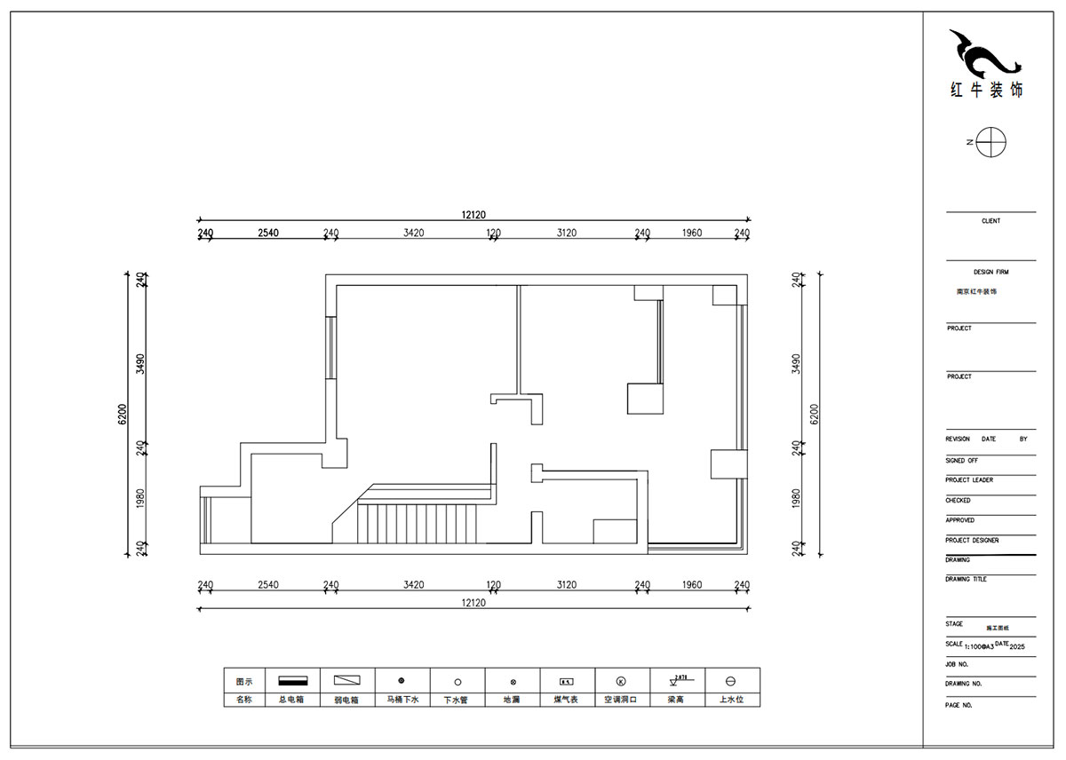 朱明琪｜萊茵鉑郡922室-69㎡-原木風(fēng)格｜復(fù)式｜loft公寓｜2室2廳2衛(wèi)｜老房裝修｜定制家｜全包12萬(wàn)｜00_03二樓原始結(jié)構(gòu)圖