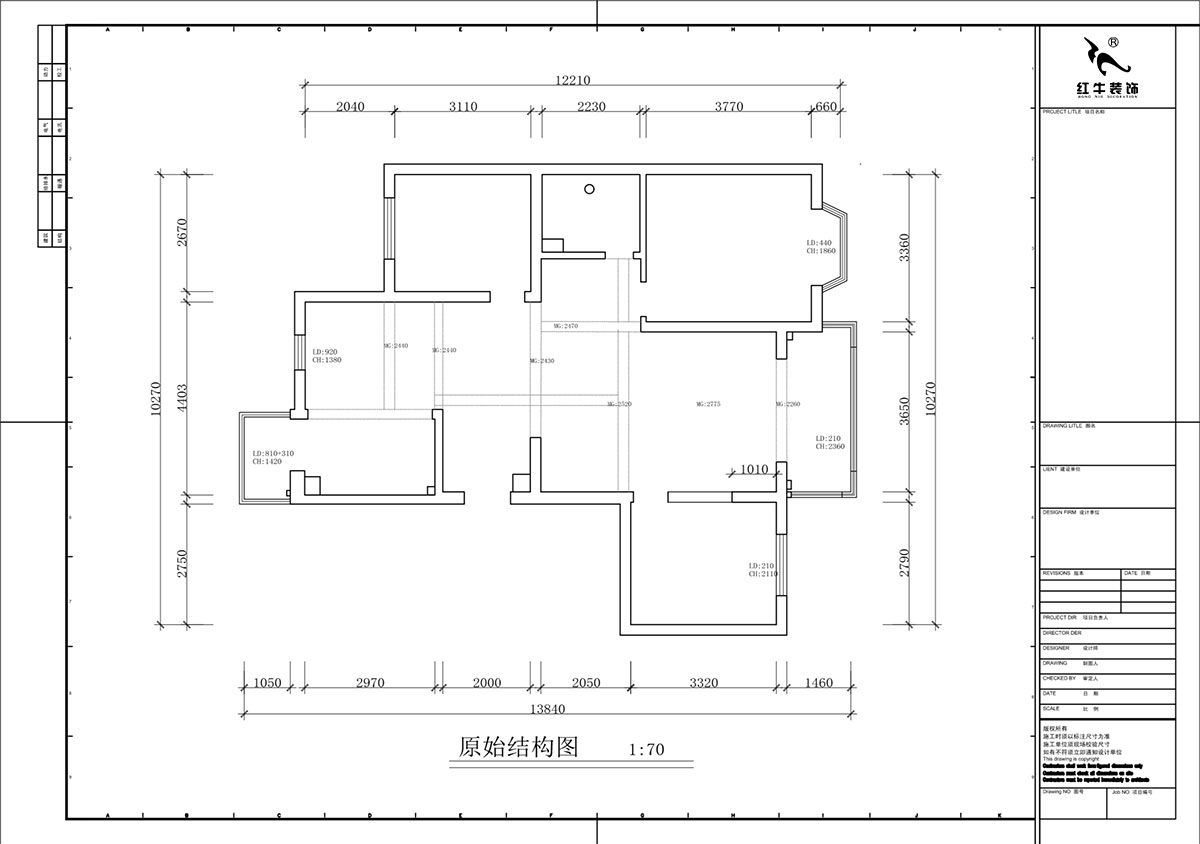 蔣琛｜香榭里8-3-1101-260㎡-現(xiàn)代簡約風格｜4室3廳2衛(wèi)｜老房裝修｜定制家｜全包29萬｜00_01一層原始結(jié)構(gòu)圖