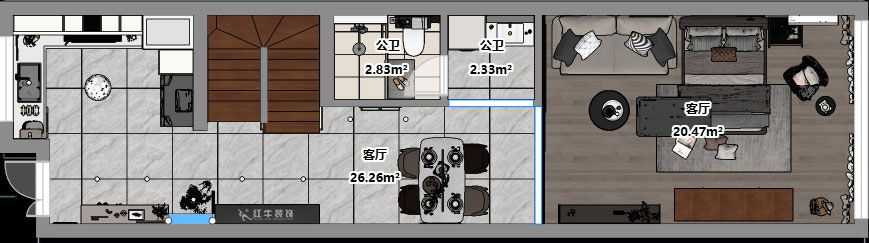 吳波｜錦虹美苑15-802-65㎡-現(xiàn)代風(fēng)格｜2室1廳1衛(wèi)｜舊房裝修｜定制家｜全包10萬(wàn)｜00_03平面彩圖