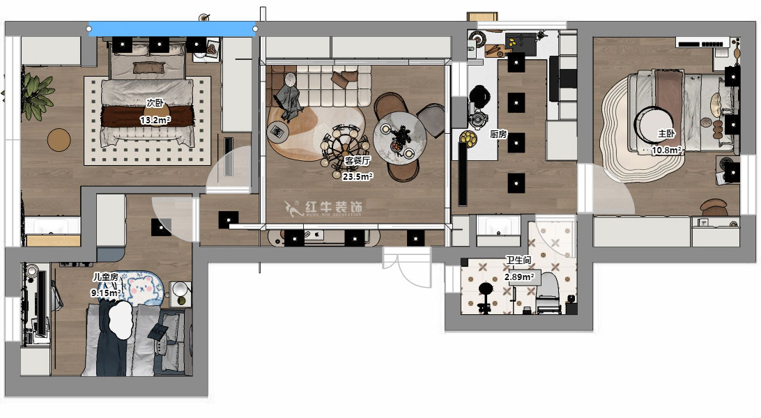 顧娟｜紅廟小區(qū)18號1單元610室-72㎡-簡歐風格｜2室2廳1衛(wèi)｜舊房裝修｜定制家｜全包11