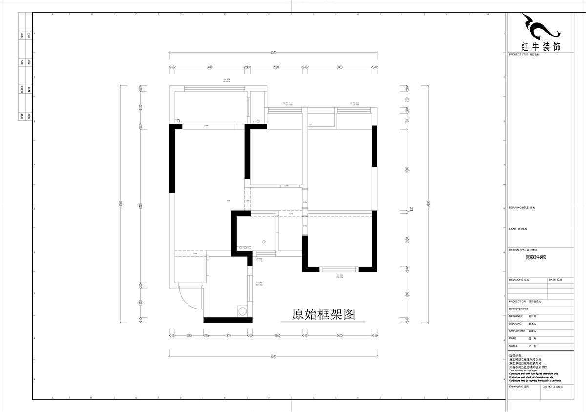 孟憲濤｜江城苑6-2-1704-88㎡-簡(jiǎn)約風(fēng)格｜3室2廳1衛(wèi)｜新房裝修｜定制家｜全包12萬(wàn)｜00_01原始框架圖