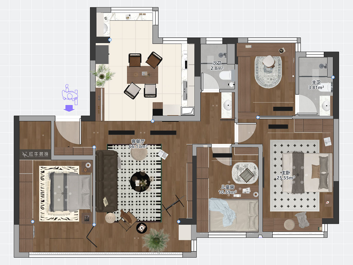 劉萍萍｜銘著風華6-701-136㎡-中古風｜4室2廳2衛(wèi)｜新房裝修｜定制家｜全包20