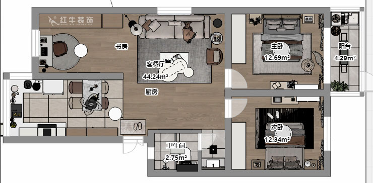 劉小勇｜復(fù)成里44-109-94㎡-現(xiàn)代簡約風(fēng)格｜3室2廳1衛(wèi)｜老房裝修｜定制家｜全包10