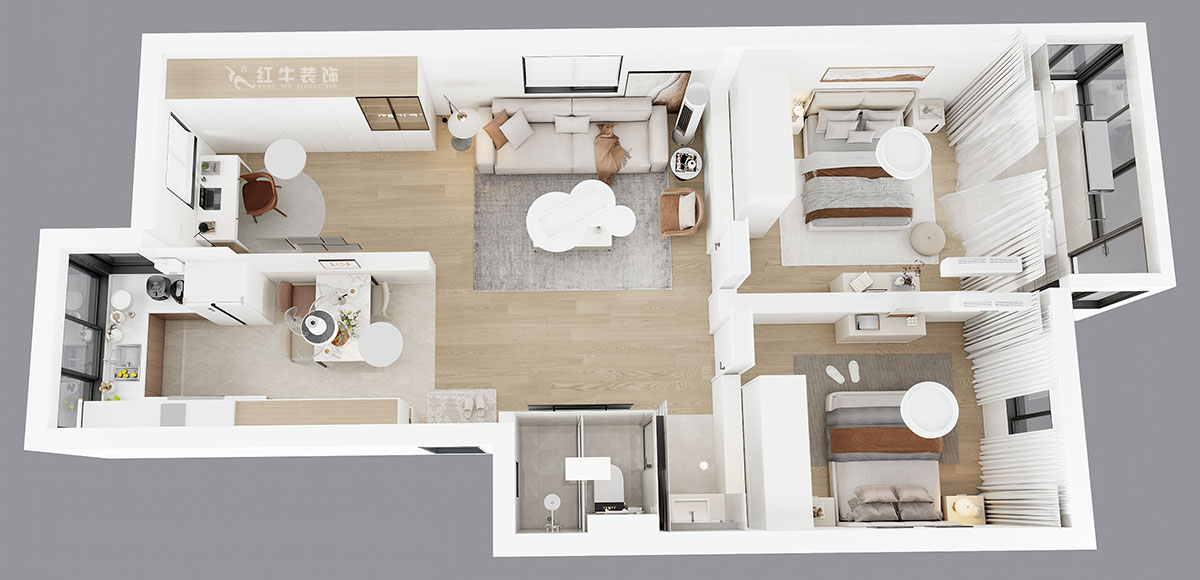 劉小勇｜復(fù)成里44-109-94㎡-現(xiàn)代簡約風(fēng)格｜3室2廳1衛(wèi)｜老房裝修｜定制家｜全包10