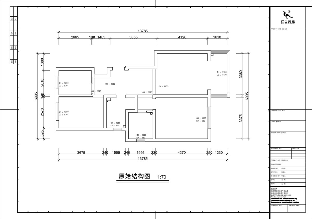 蔣?。自蒲啪?1-202-88㎡-現(xiàn)代簡約風(fēng)格｜3室2廳1衛(wèi)｜新房裝修｜定制家｜全包11萬｜00_01原始結(jié)構(gòu)圖