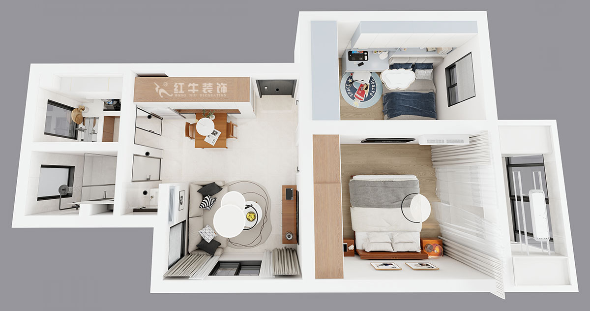 朱彥｜鳳凰花園城金陵園2幢10號(hào)502室-64㎡-現(xiàn)代簡(jiǎn)約風(fēng)格｜2室1廳1衛(wèi)｜老房改造｜定制家｜全包10萬(wàn)｜00_04鳥(niǎo)瞰圖