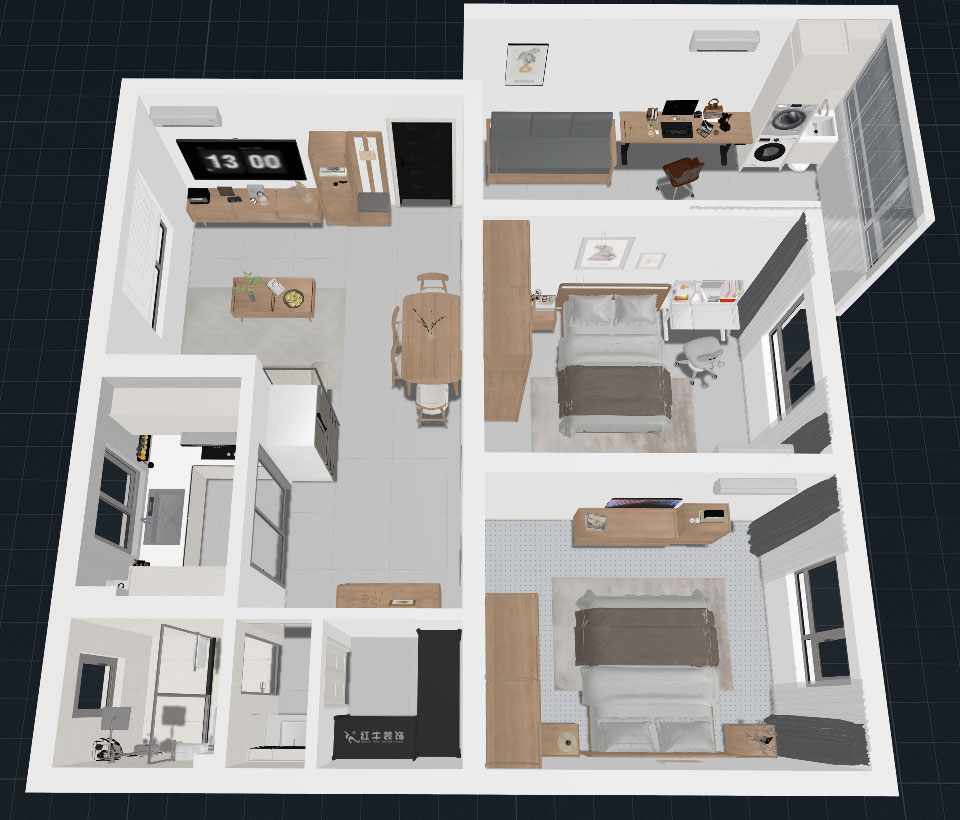 郭志成｜南空光華小區(qū)14-402-86㎡-現(xiàn)代原木風(fēng)格｜3室1廳1廚1衛(wèi)｜毛坯裝修｜定制家｜全包9