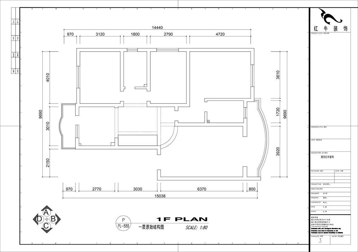 仇美蓉｜梅花山莊36-3-605-132㎡-簡約風格｜3室2廳2衛(wèi)｜老房裝修｜定制家｜全包18萬｜00_01一層原始框架圖