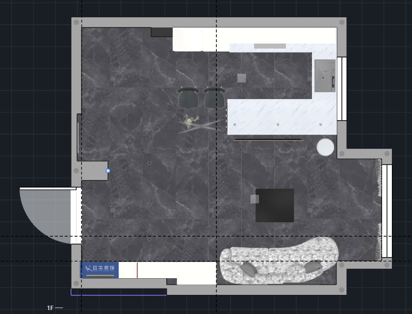 蔣?。ヌ陨郴ǔ?-1705-105㎡-現(xiàn)代簡(jiǎn)約風(fēng)格｜2室2廳1衛(wèi)｜老房裝修｜定制家｜全包15萬(wàn)｜00_05一層平面彩圖